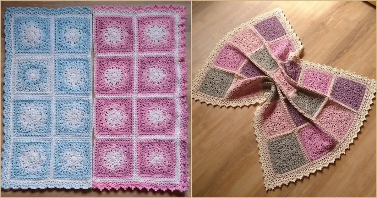 A collection of beautifully crocheted winter baby blankets showcasing various textures and colors, ideal for keeping infants warm and cozy.