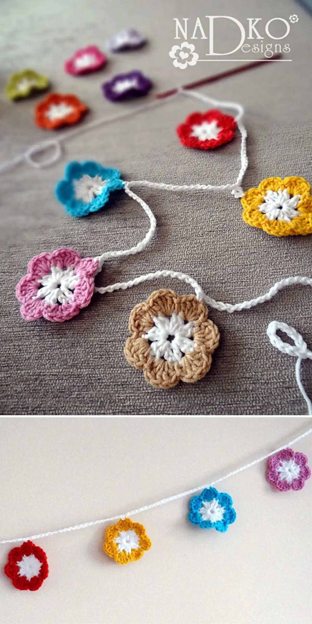 Wisteria Garland with Leaves Free Crochet Pattern 21 A lampshade covered with a delicate, lacy white crochet fabric, casting soft ambient light.