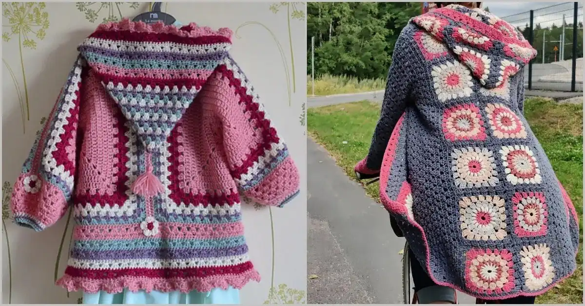Stylish woman wearing a cozy, handcrafted Women's Hoodie Cardigan, showcasing its versatile design and warmth, perfect example of the Must Have Best Free Crochet Patterns.